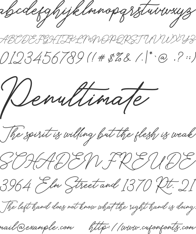 Hello Signature font preview