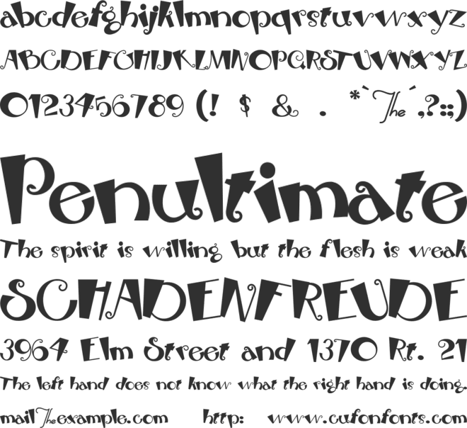 RhubarbPie font preview