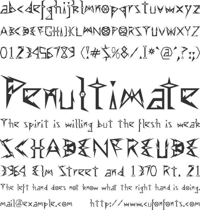 Effexor font preview