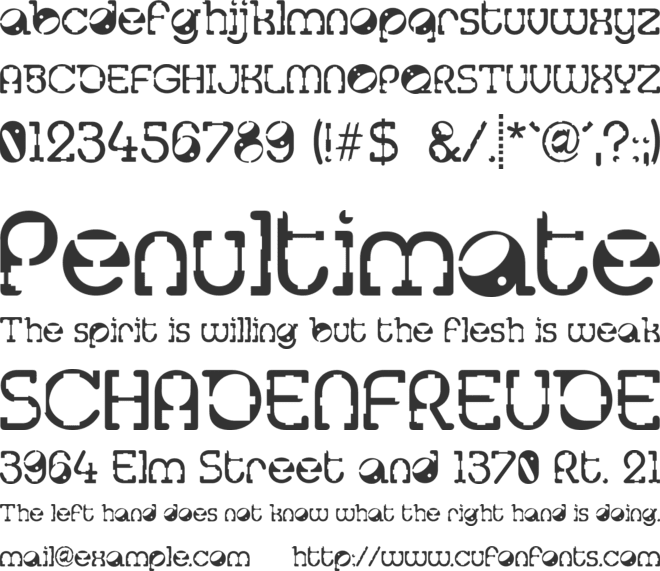 Tralfamadore font preview