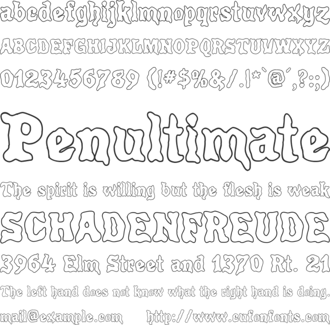 Poultrygeist Out font preview