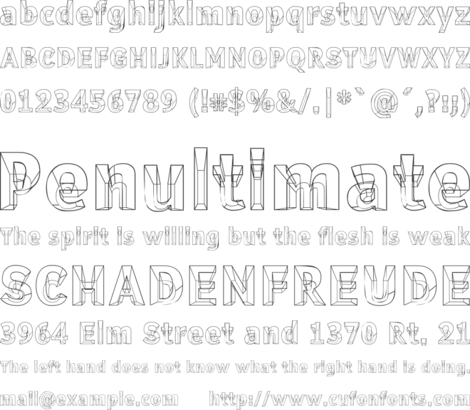 Erectlorite font preview