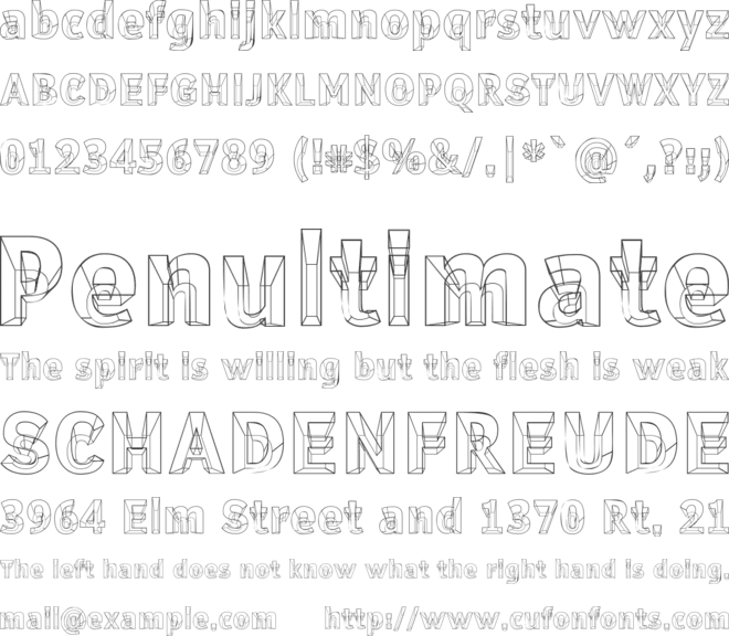 Erectlorite font preview