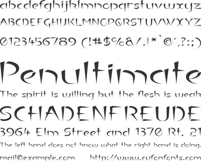 Luteous Exodus font preview