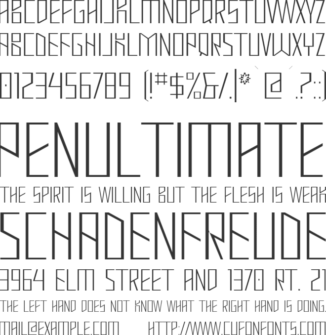 Mastodon Hairline font preview
