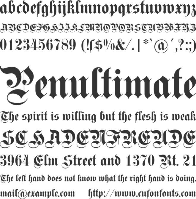 DS Fette Kanzlei font preview