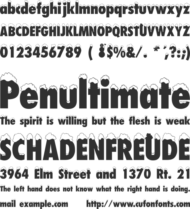 DS Snowfall font preview
