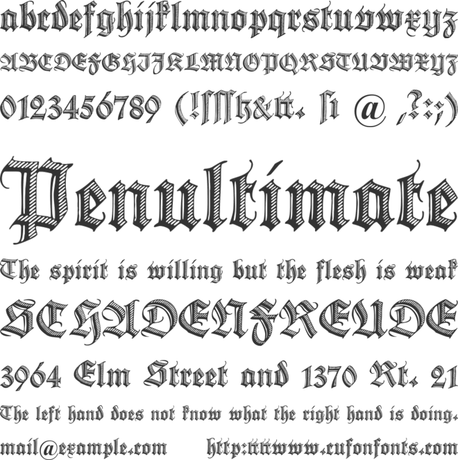 DS Zierschrift font preview