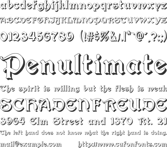 Augusta Shadow font preview