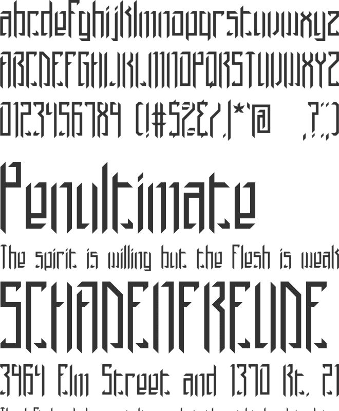 Brigadoom BRK font preview