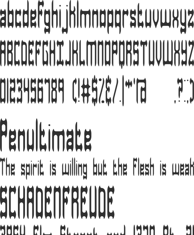 Dastardly BRK font preview