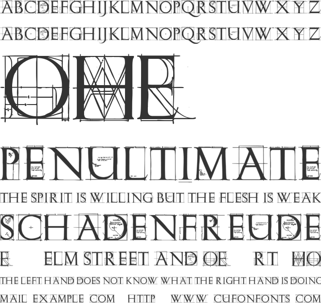 Roman Grid Caps font preview