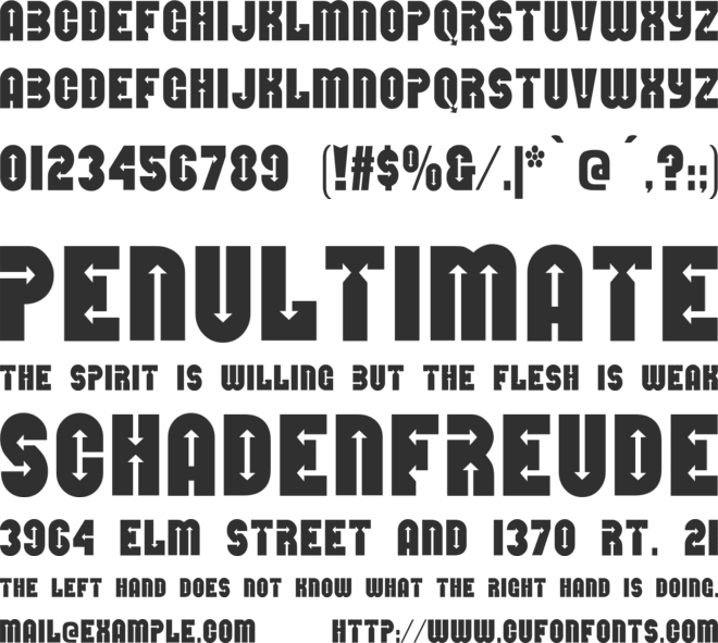 Direction font preview