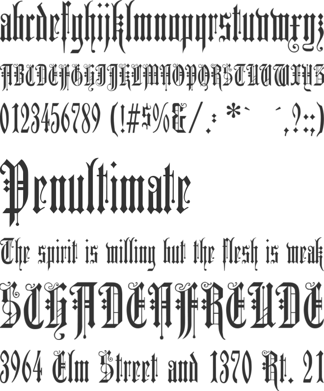 DuererGotisch font preview