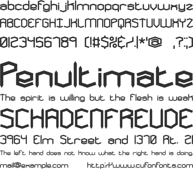 Mysterons BRK font preview