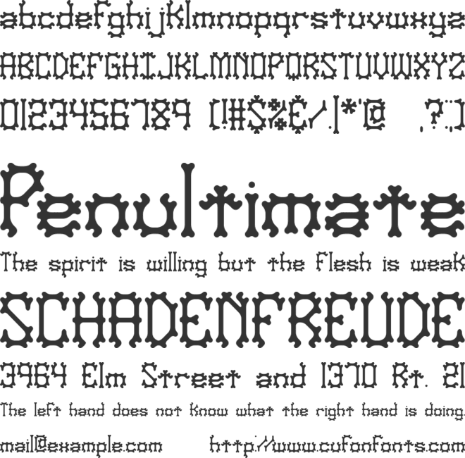 Nymonak BRK font preview