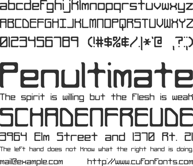 Rehearsal Curve BRK font preview