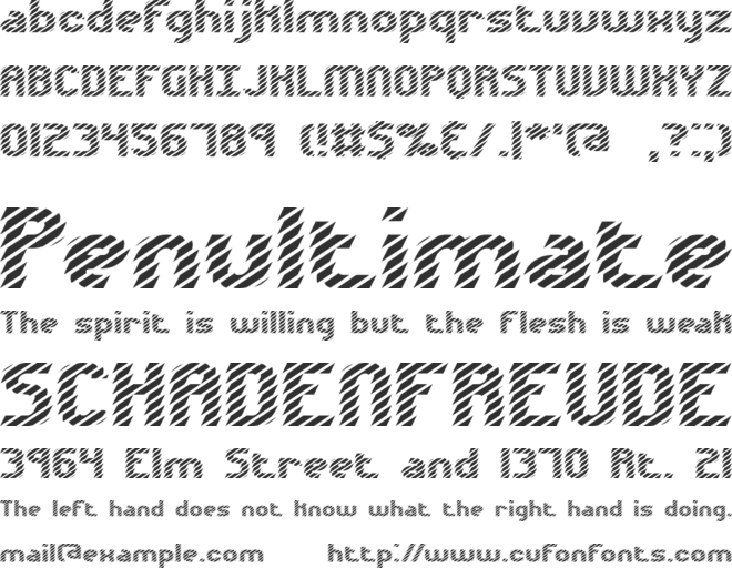 Volatile 1 BRK font preview