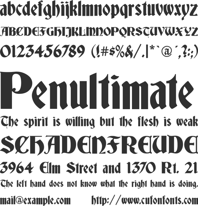 Germania font preview