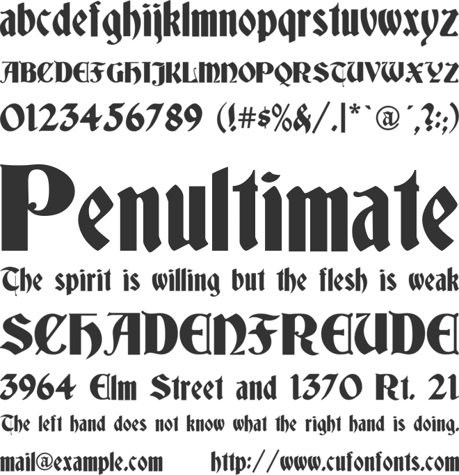 Germania font preview
