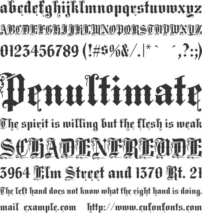 MiddleSaxonyText font preview