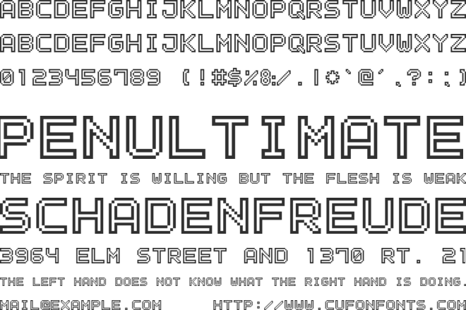 Outline Pixel7 font preview