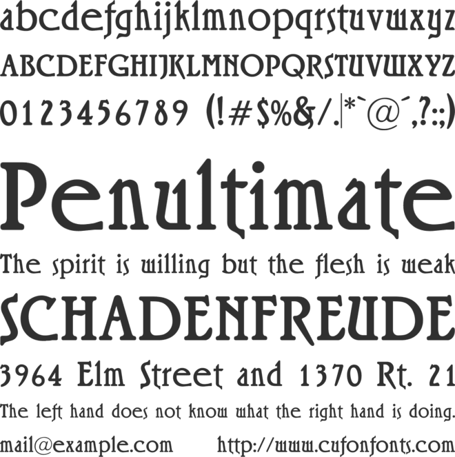 Rossano font preview