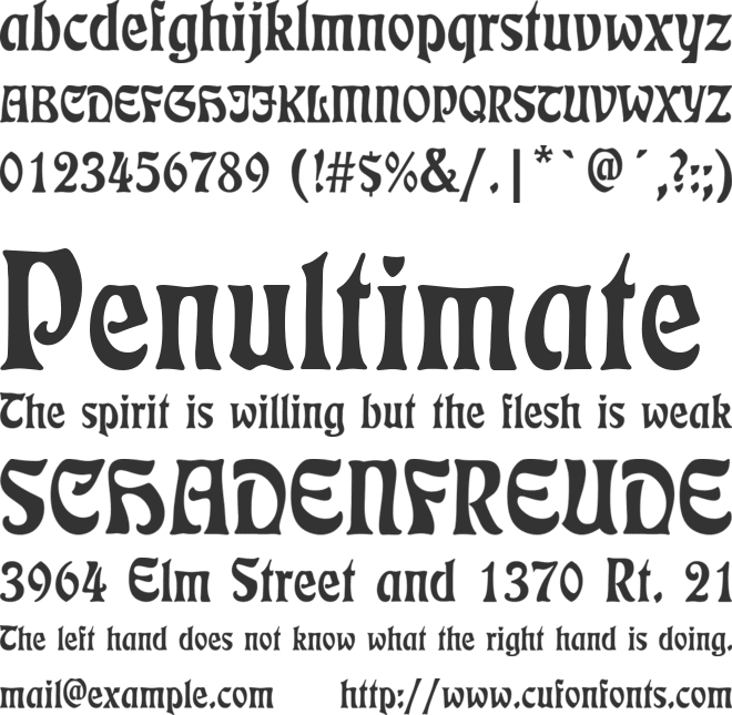 Rudelsberg font preview