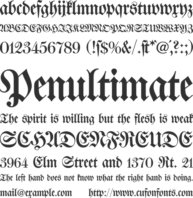 Walbaum Fraktur font preview