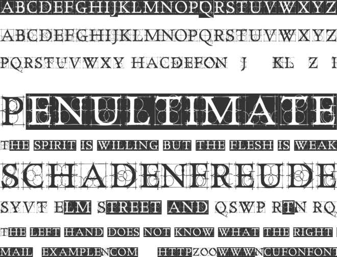 Old Constructed Caps font preview