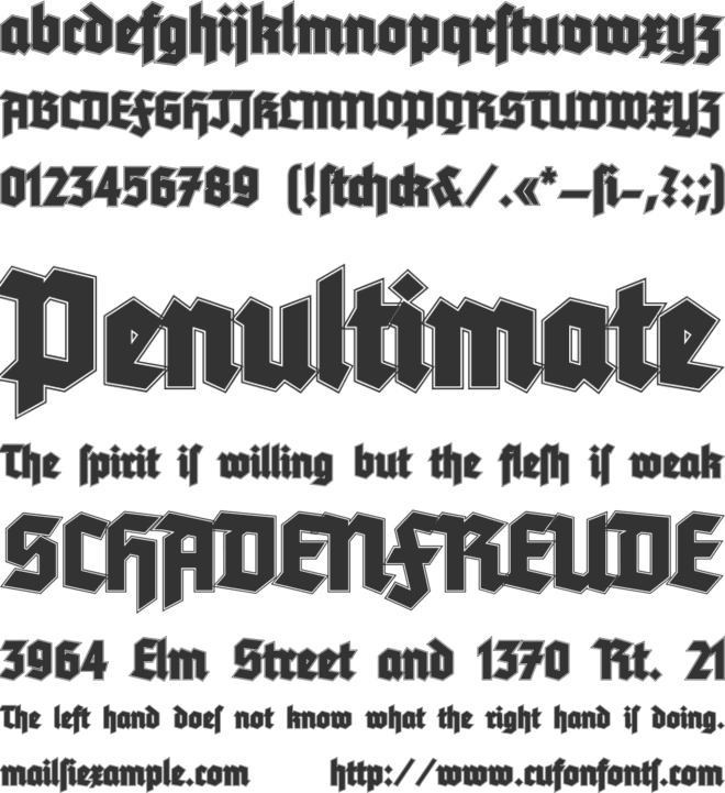 Tannenberg font preview