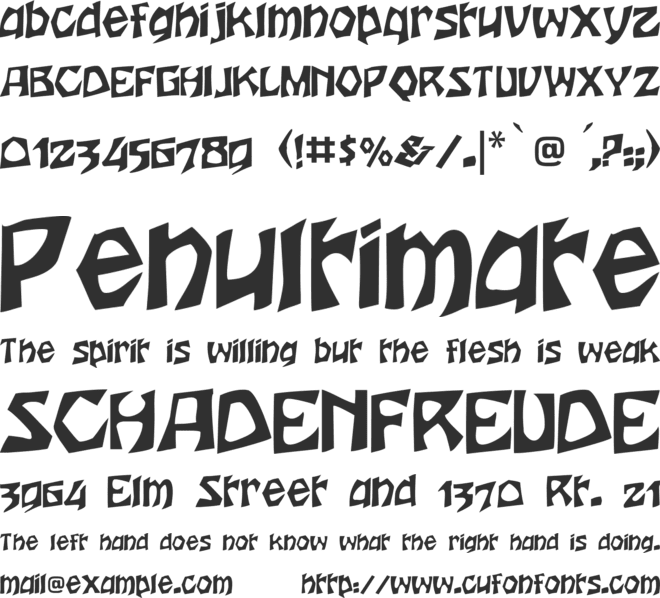 Houtsneeletter font preview