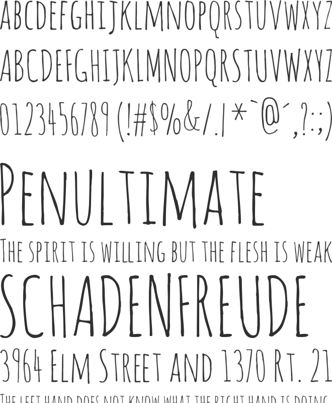 Amatic font preview
