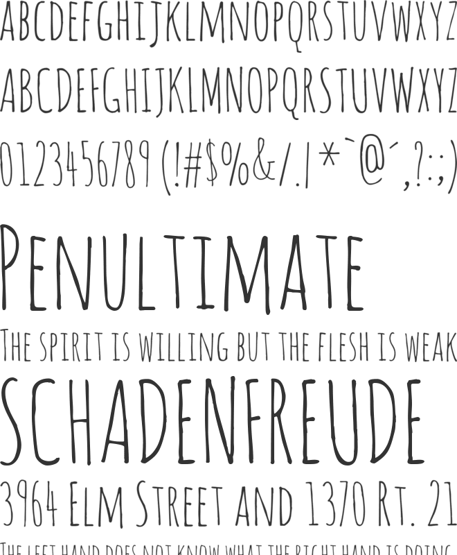 Amatic font preview