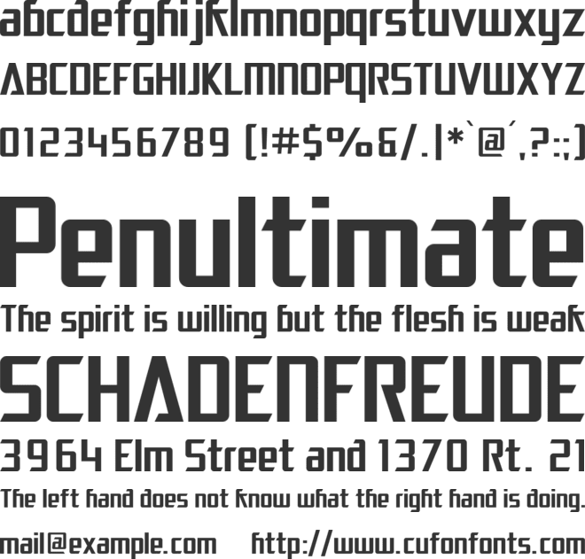 SF Electrotome font preview
