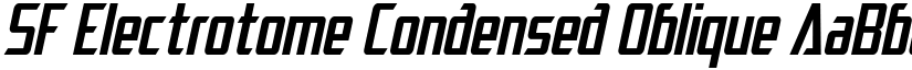 SF Electrotome Condensed Oblique font