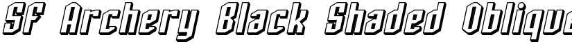 SF Archery Black Shaded Oblique font