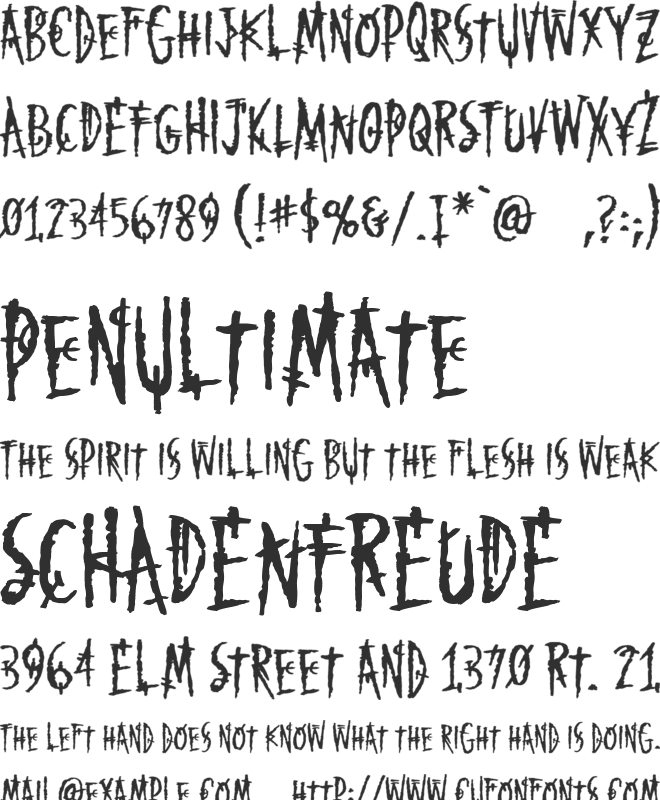 Mark of the Beast BB font preview