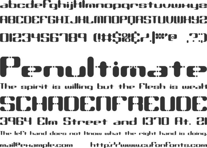 Syndrome BRK font preview