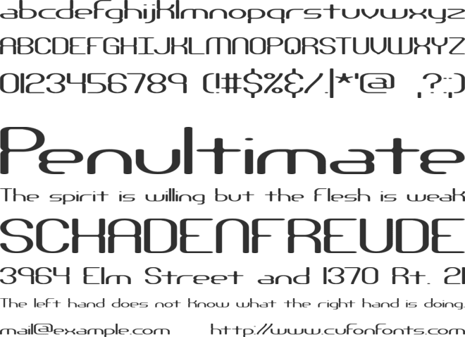 Nanosecond Wide BRK font preview