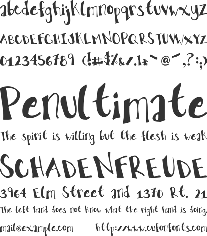 The Truth of a Thousand Lies font preview