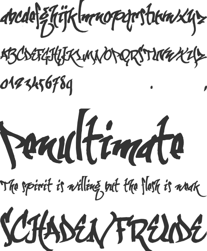 kaliGraff font preview