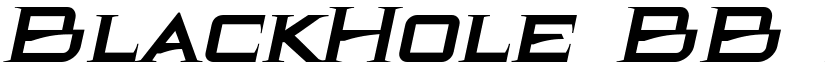 BlackHole BB Italic font