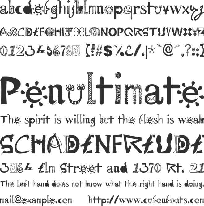 Mailart font preview