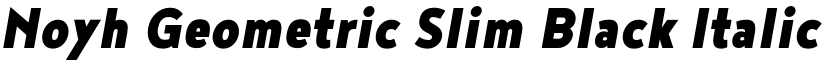 Noyh Geometric Slim Black Italic font
