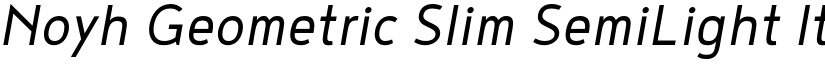 Noyh Geometric Slim SemiLight Italic font