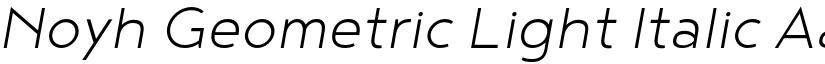 Noyh Geometric Light Italic font