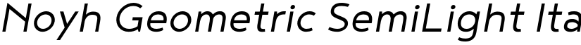 Noyh Geometric SemiLight Italic font