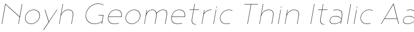 Noyh Geometric Thin Italic font