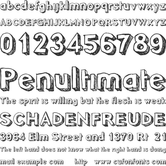 Pointy font preview